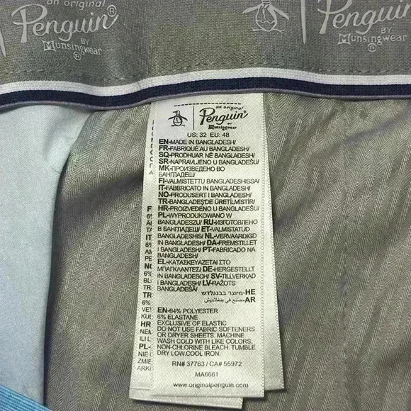 Original Penguin Bermuda Shorts Elastic Waistband Anti Slip Grip NWT Men Size 32 - Picture 10 of 13